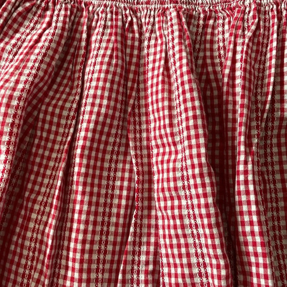 Pastourelle By Pippa & Julie Gingham Red Top Blouse Bell Sleeveless Size 5 - Picture 2 of 5
